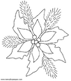 lamina para colorear flor de pascua